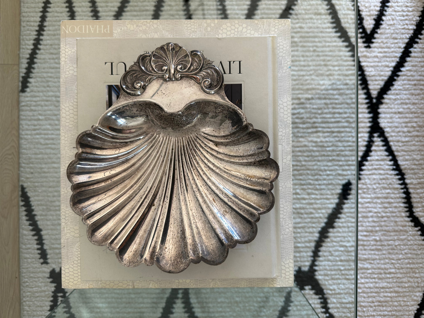 Silver plated shell tray