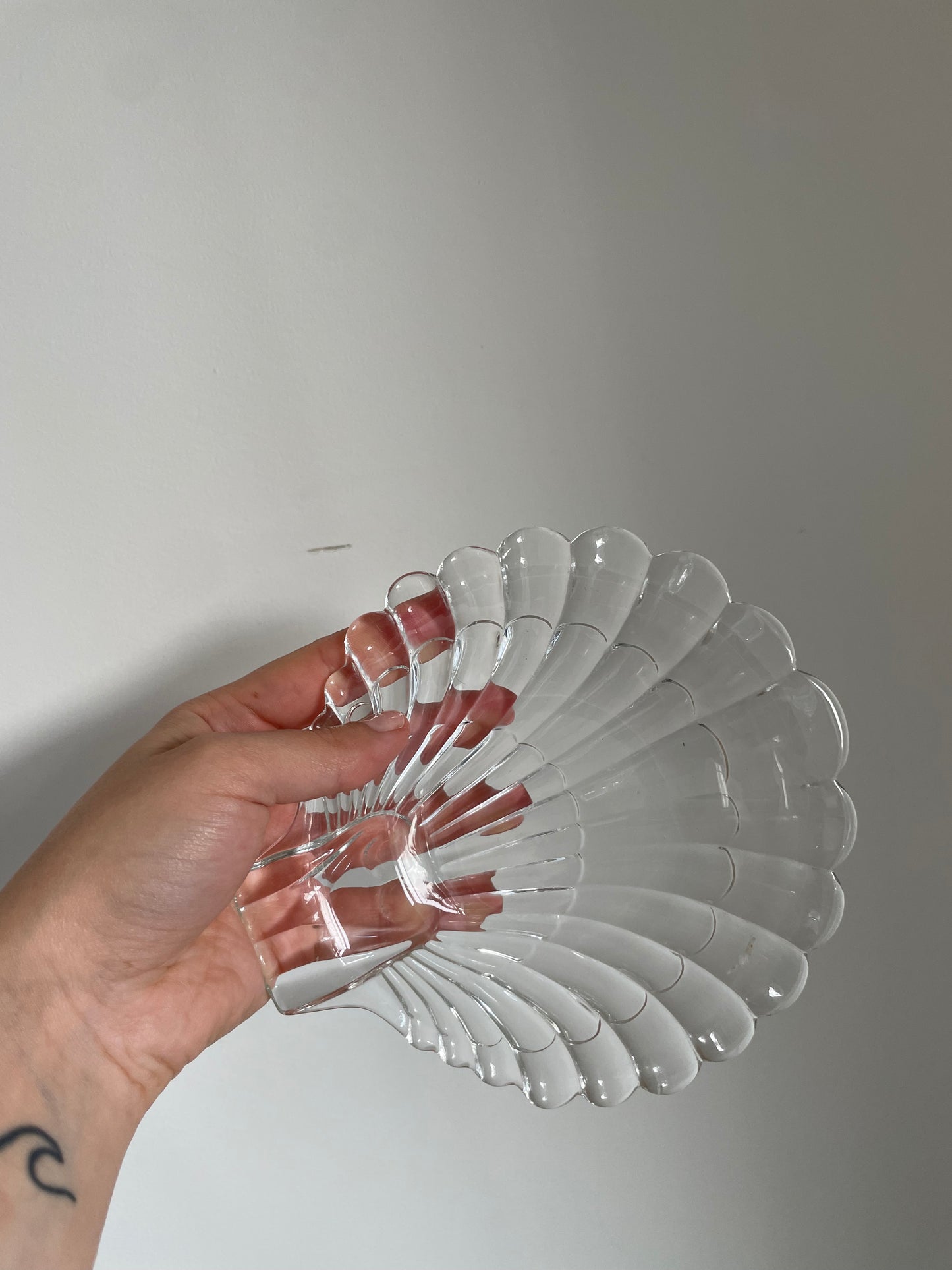 Vintage glass  shell dish