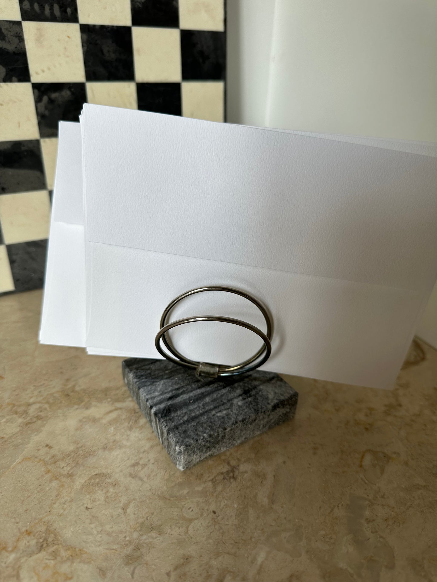 Marble base letter organizer