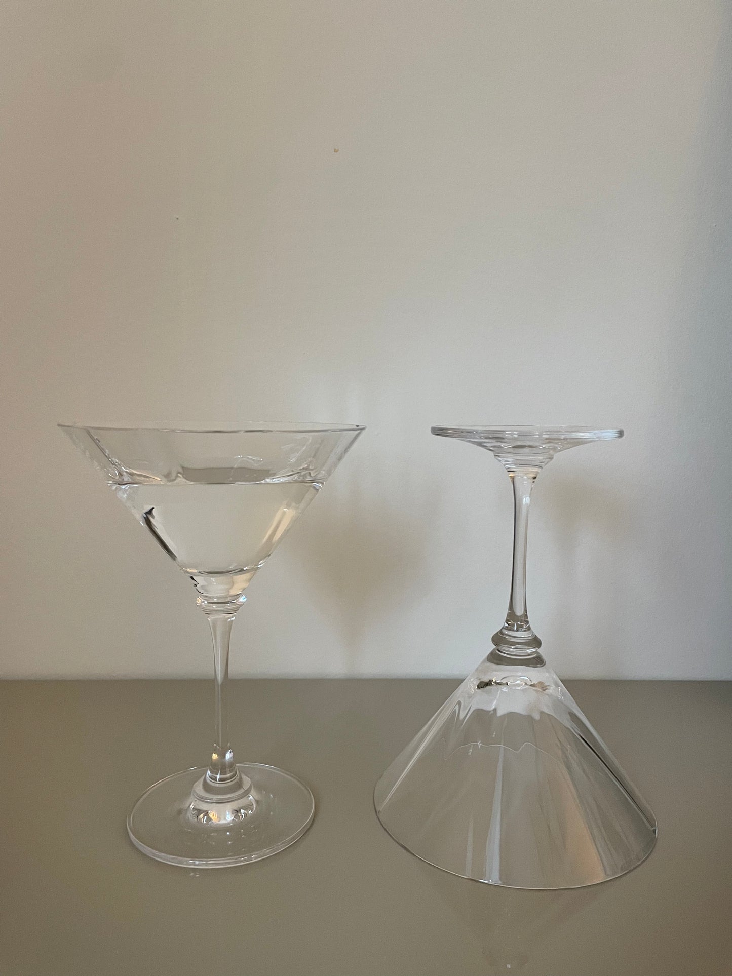 Two martini glasses