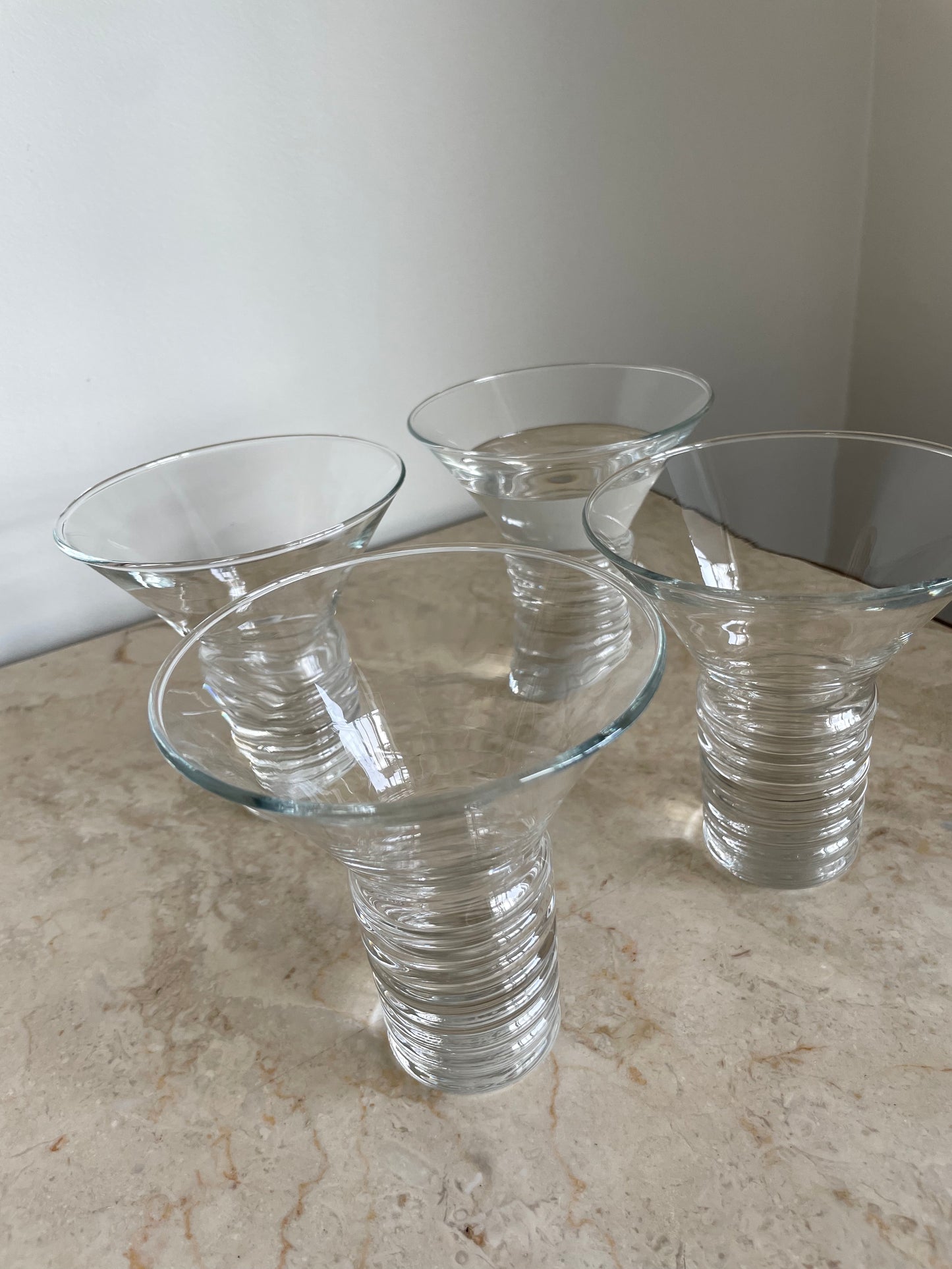 Set of four Martini style glasses