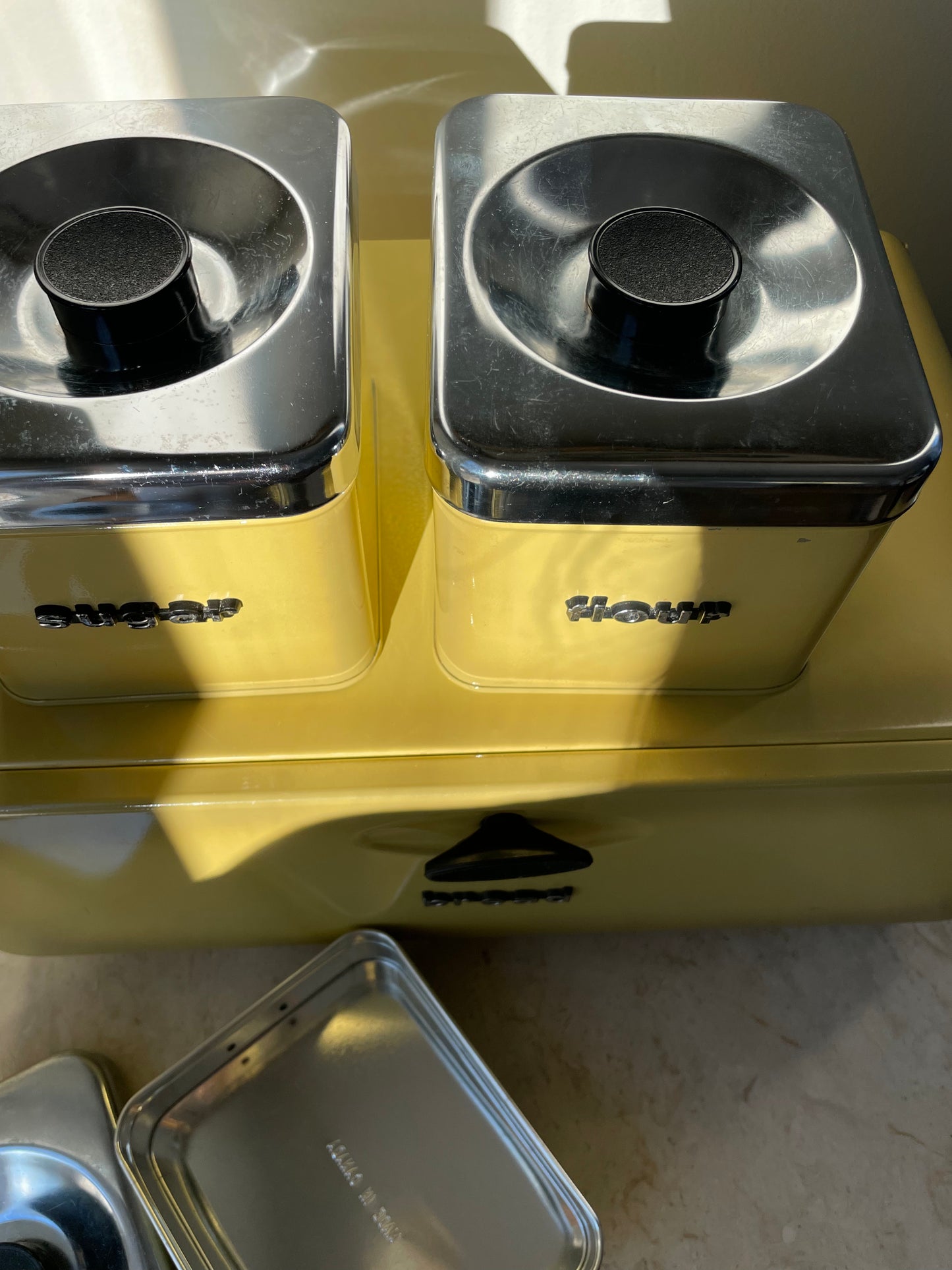 Vintage metal cannisters set