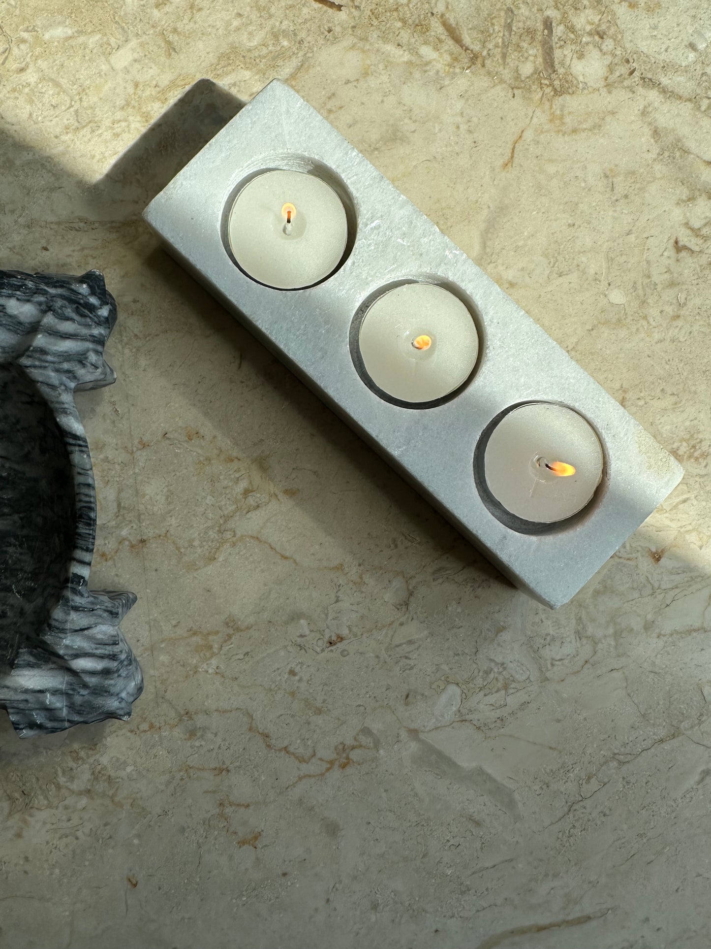 Stone tealight holder