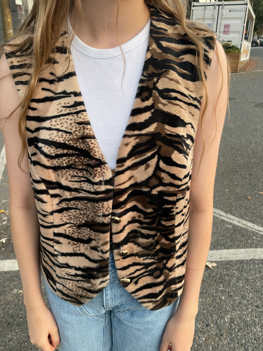 Tiger print vest