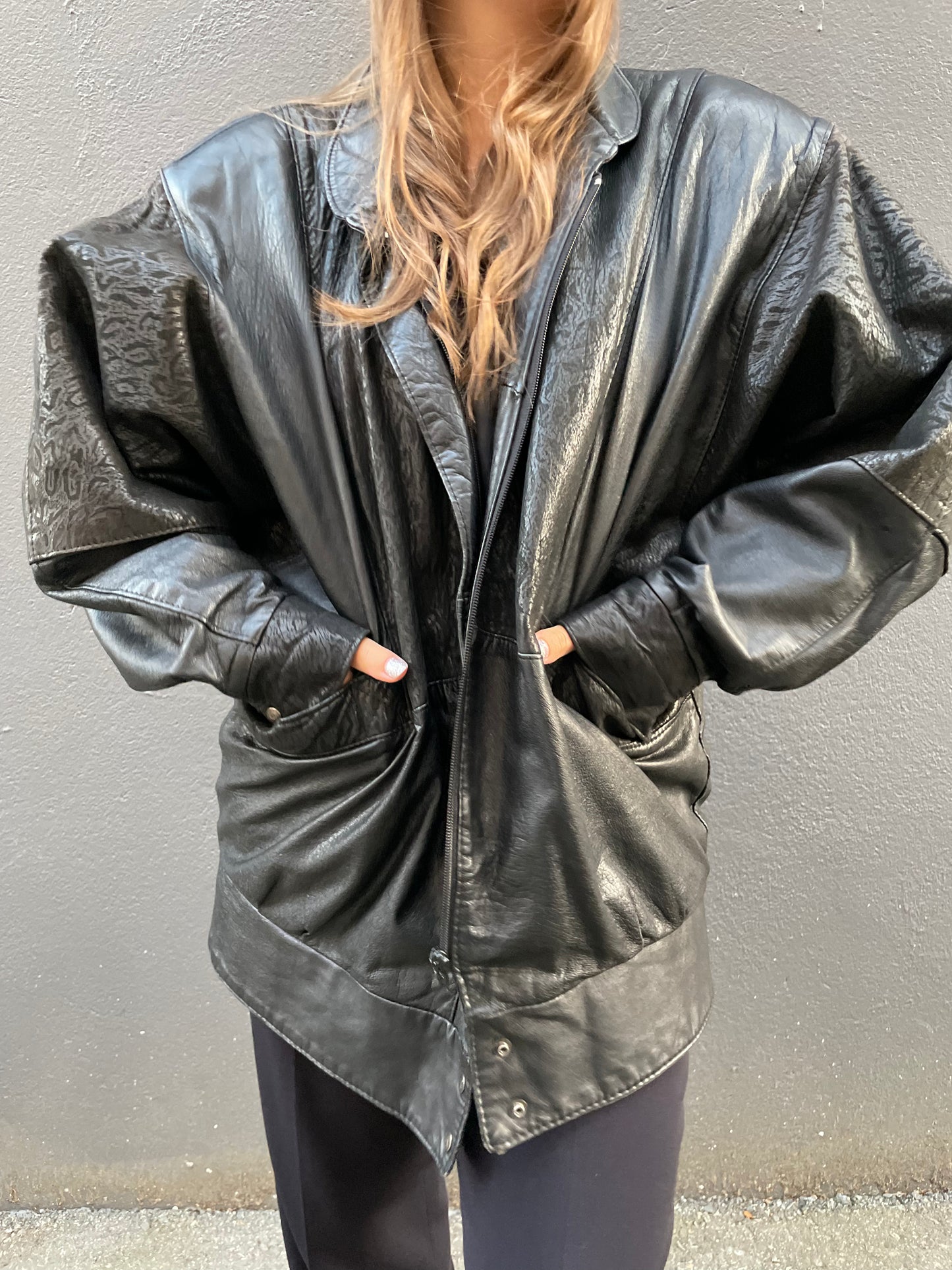 Oversized Leather Jacket