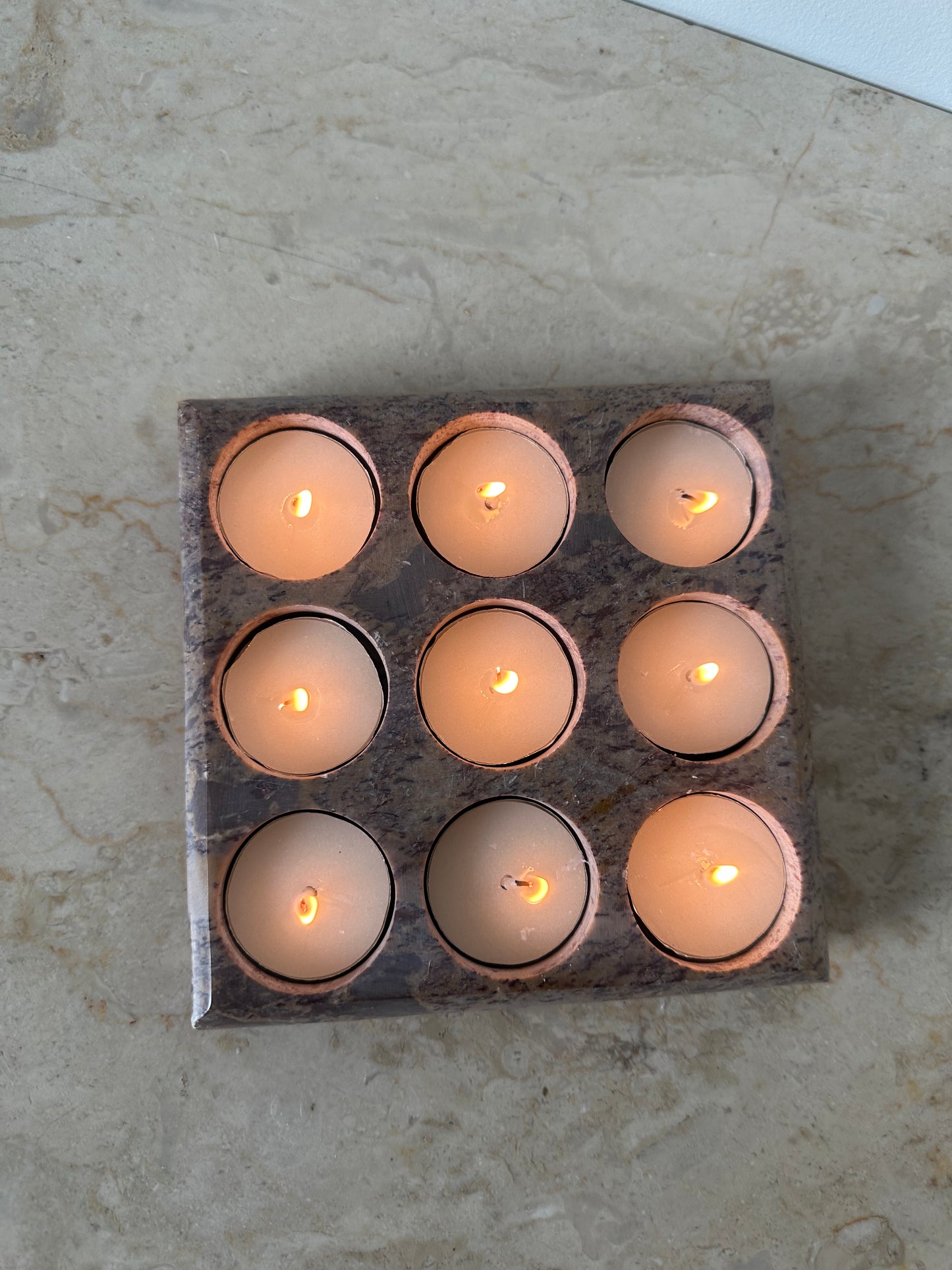 Stone tealight holder