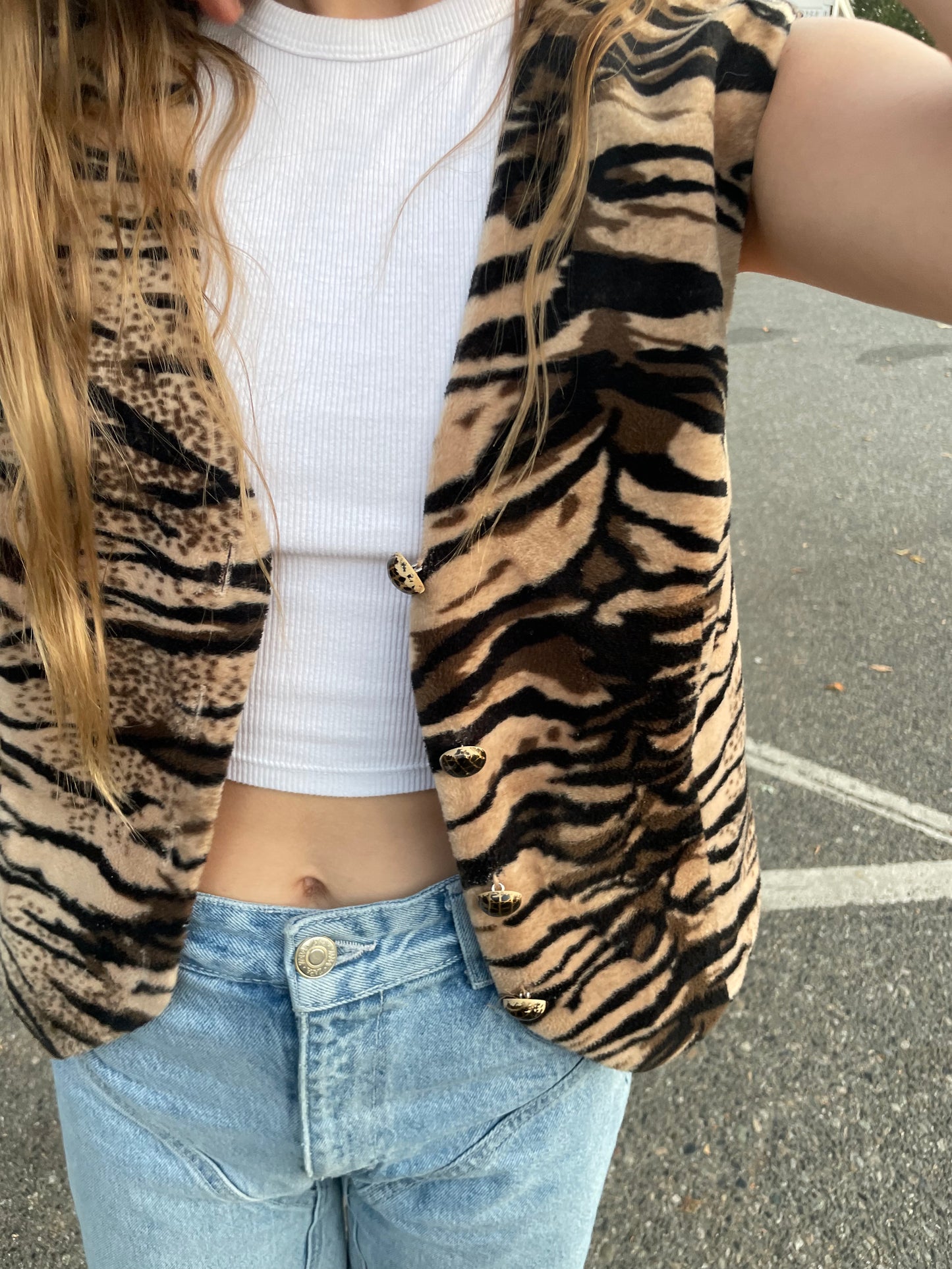 Tiger print vest