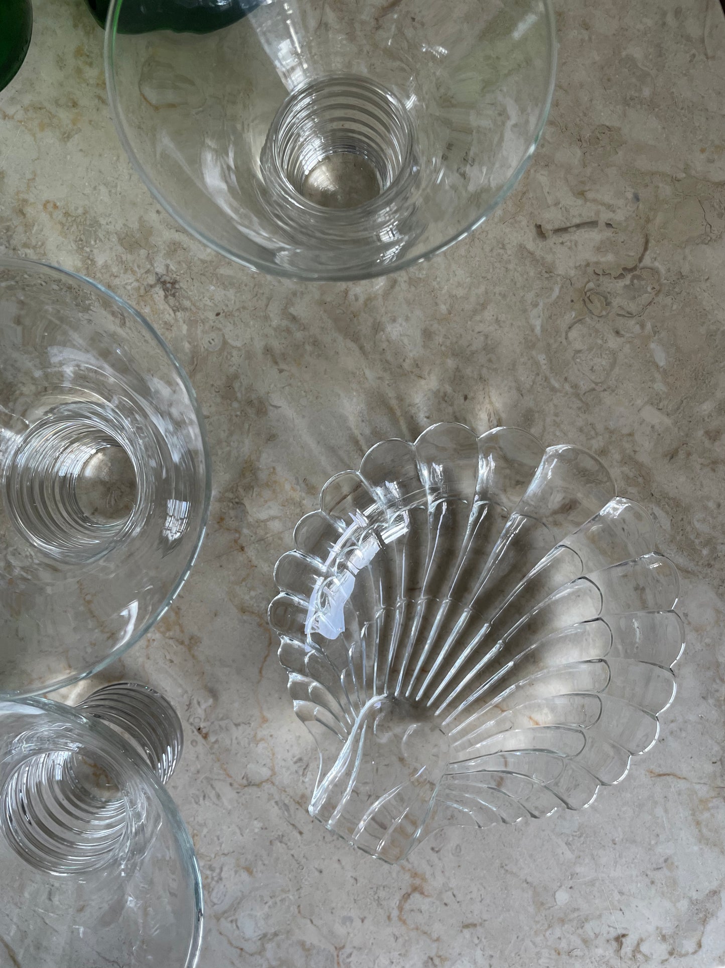 Vintage glass  shell dish