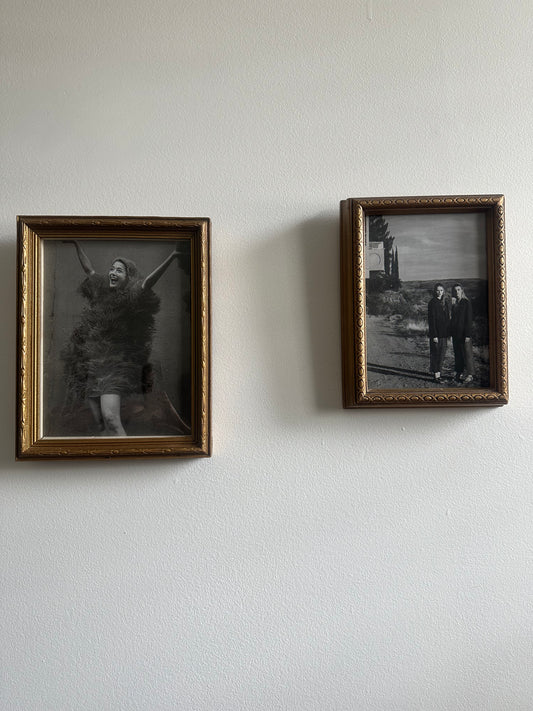 Two vintage wooden frames
