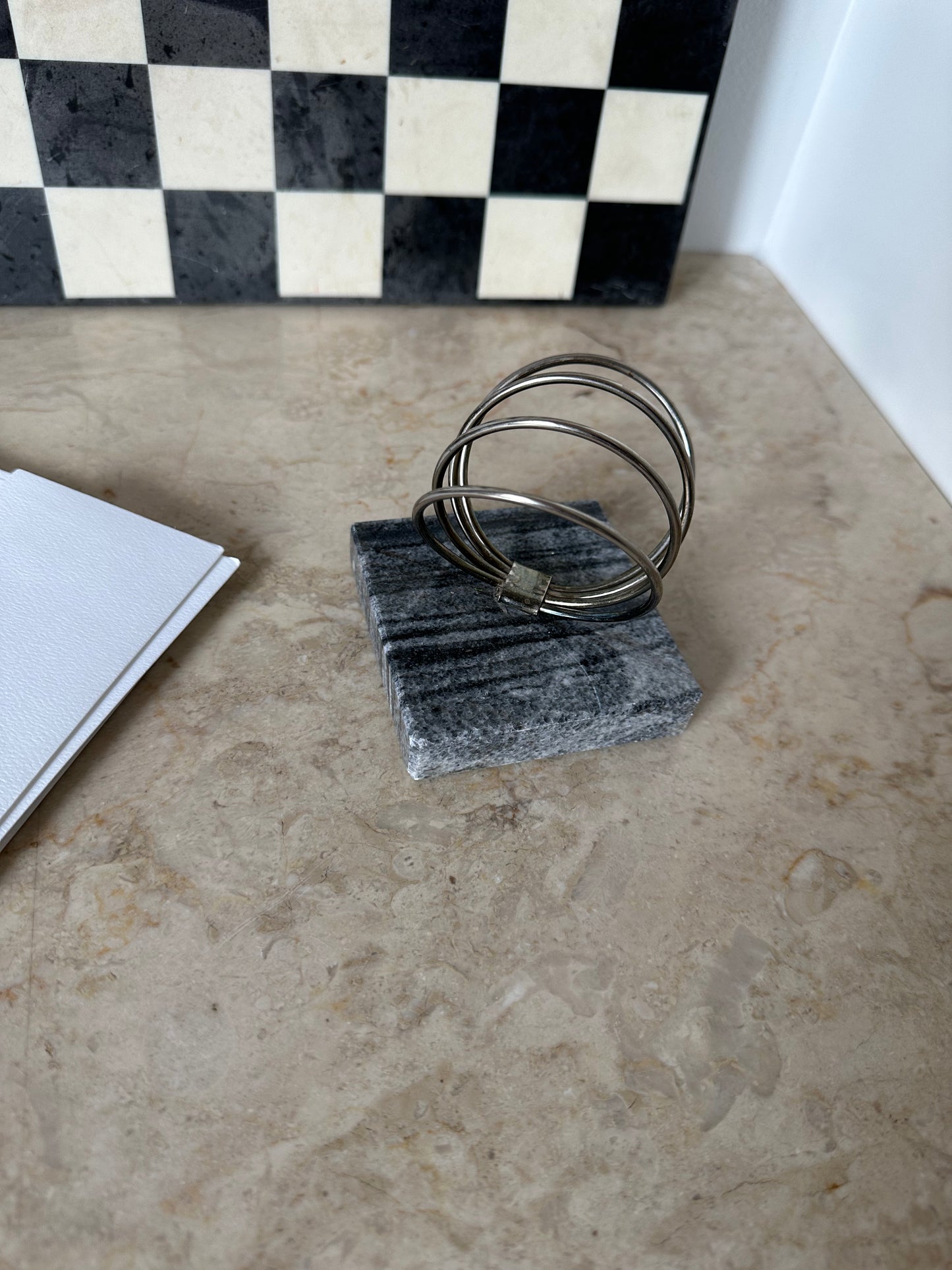 Marble base letter organizer