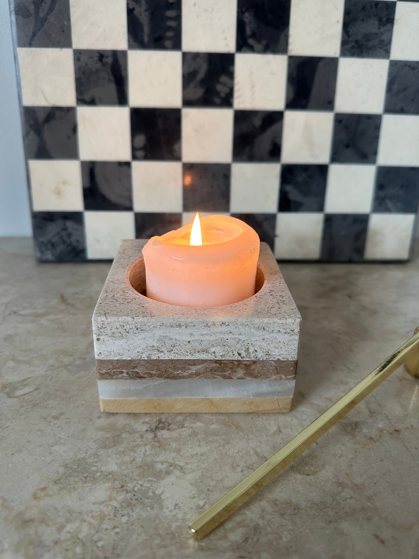 Stone candleholder