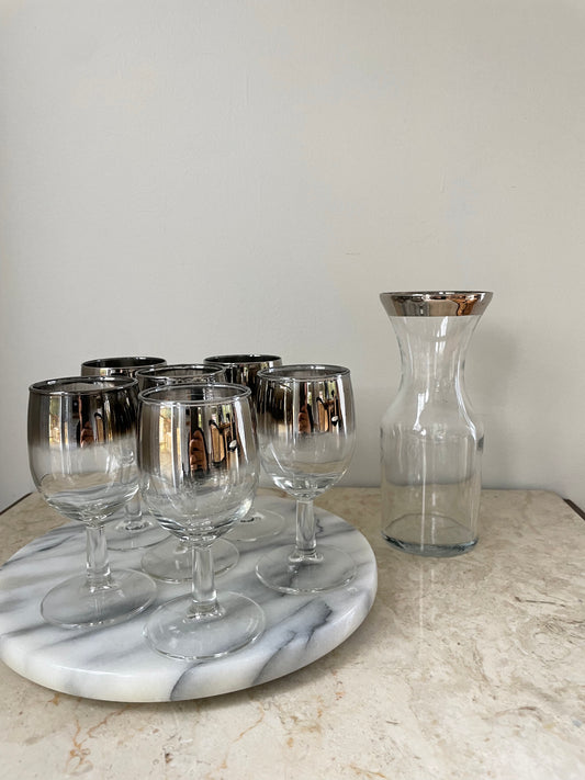 Set of wine glasses silver fade