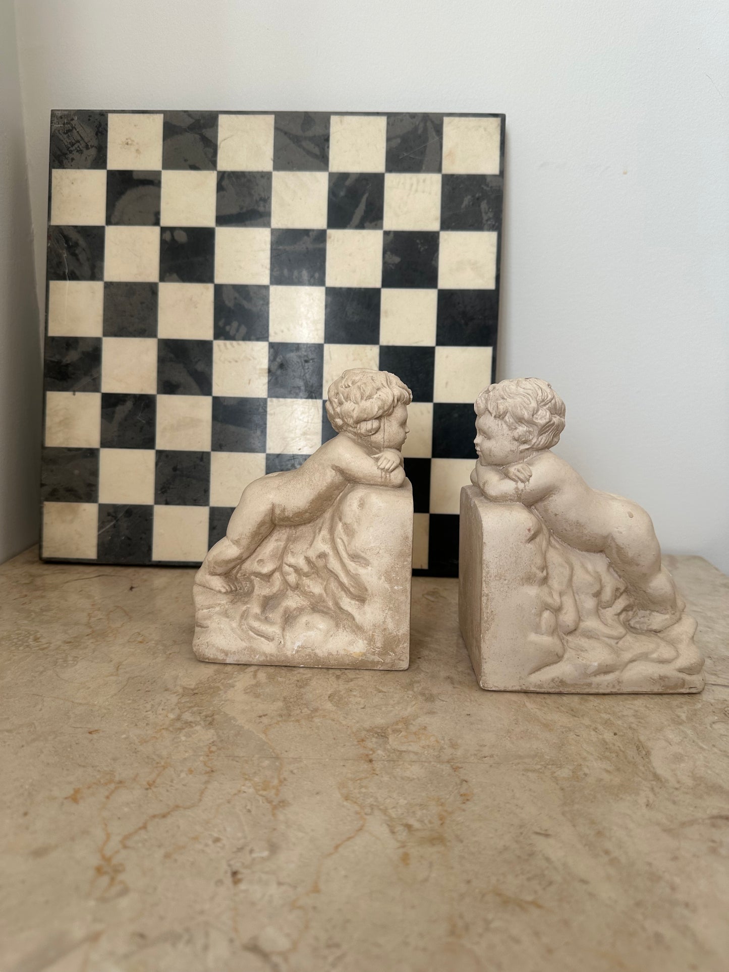 Vintage Cherub Bookends