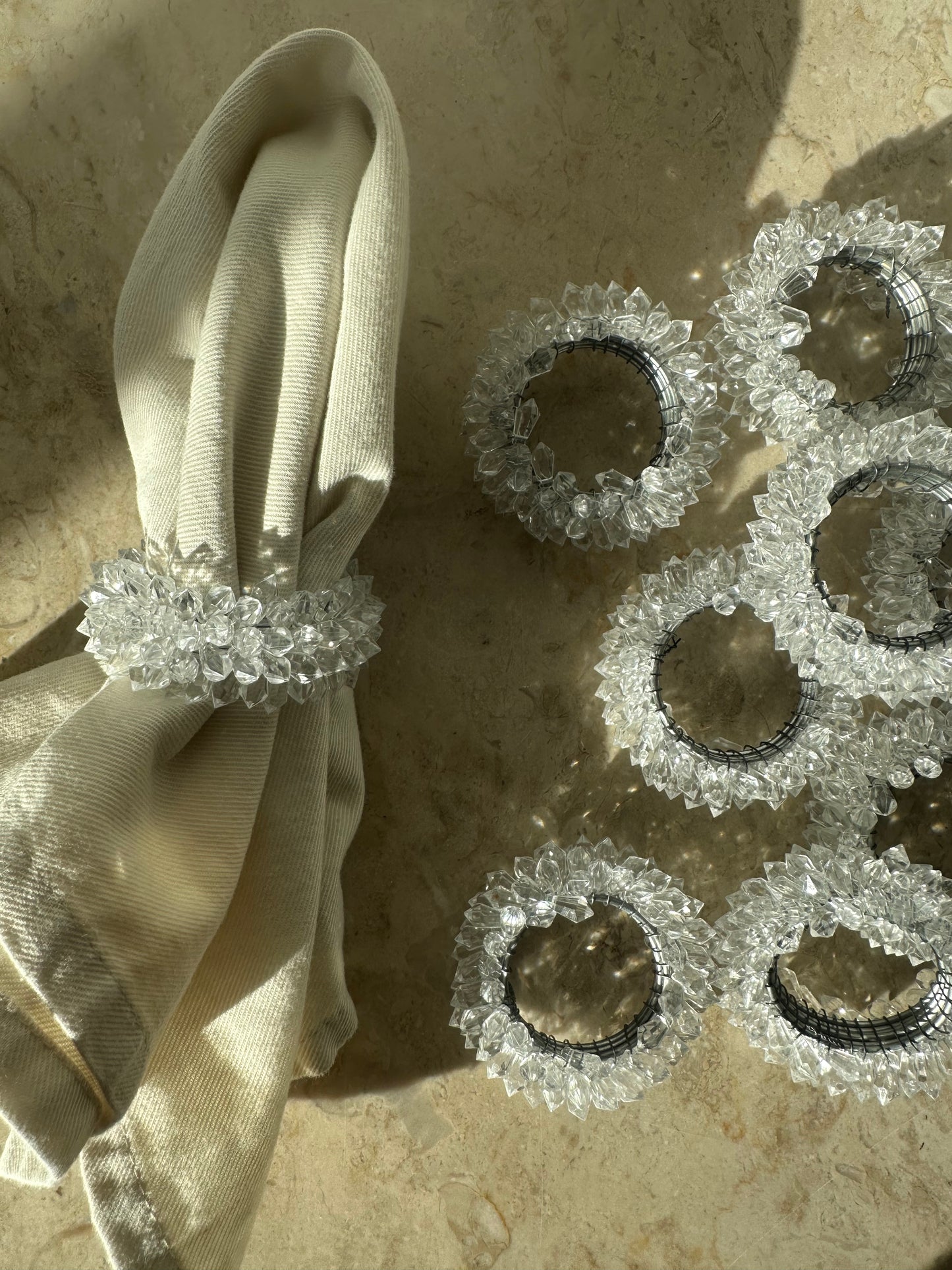 Napkin holders with crystals