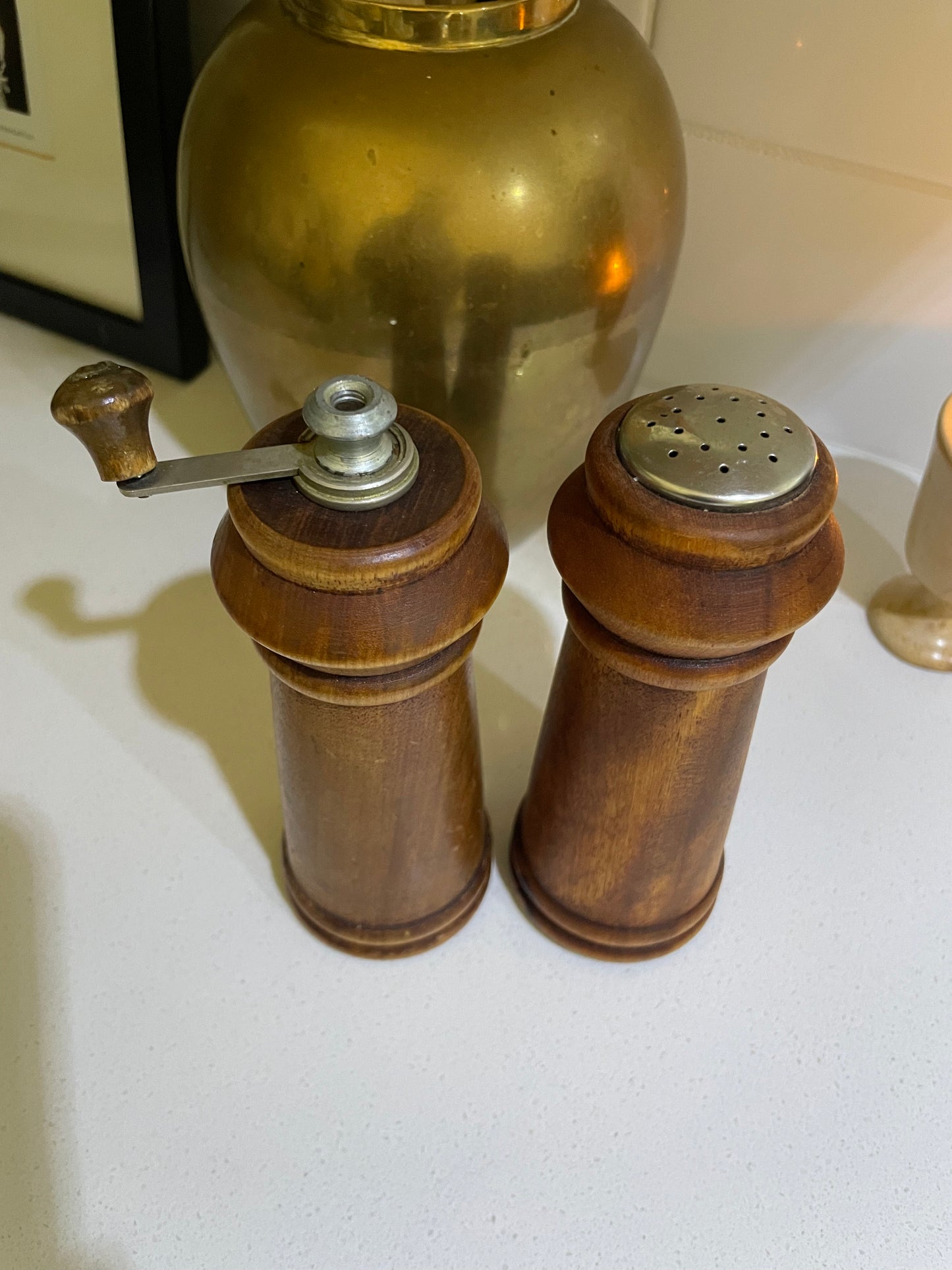 Wooden salt and pepper shakers