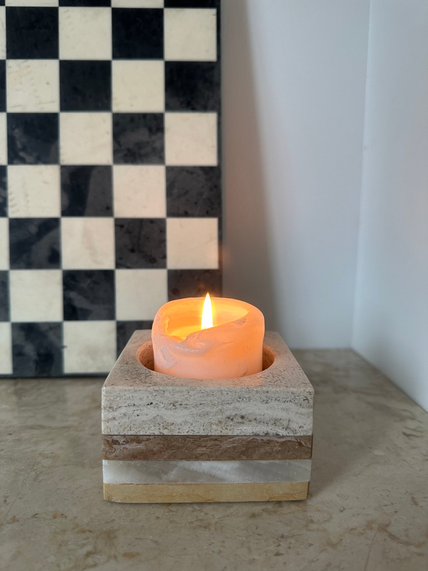 Stone candleholder