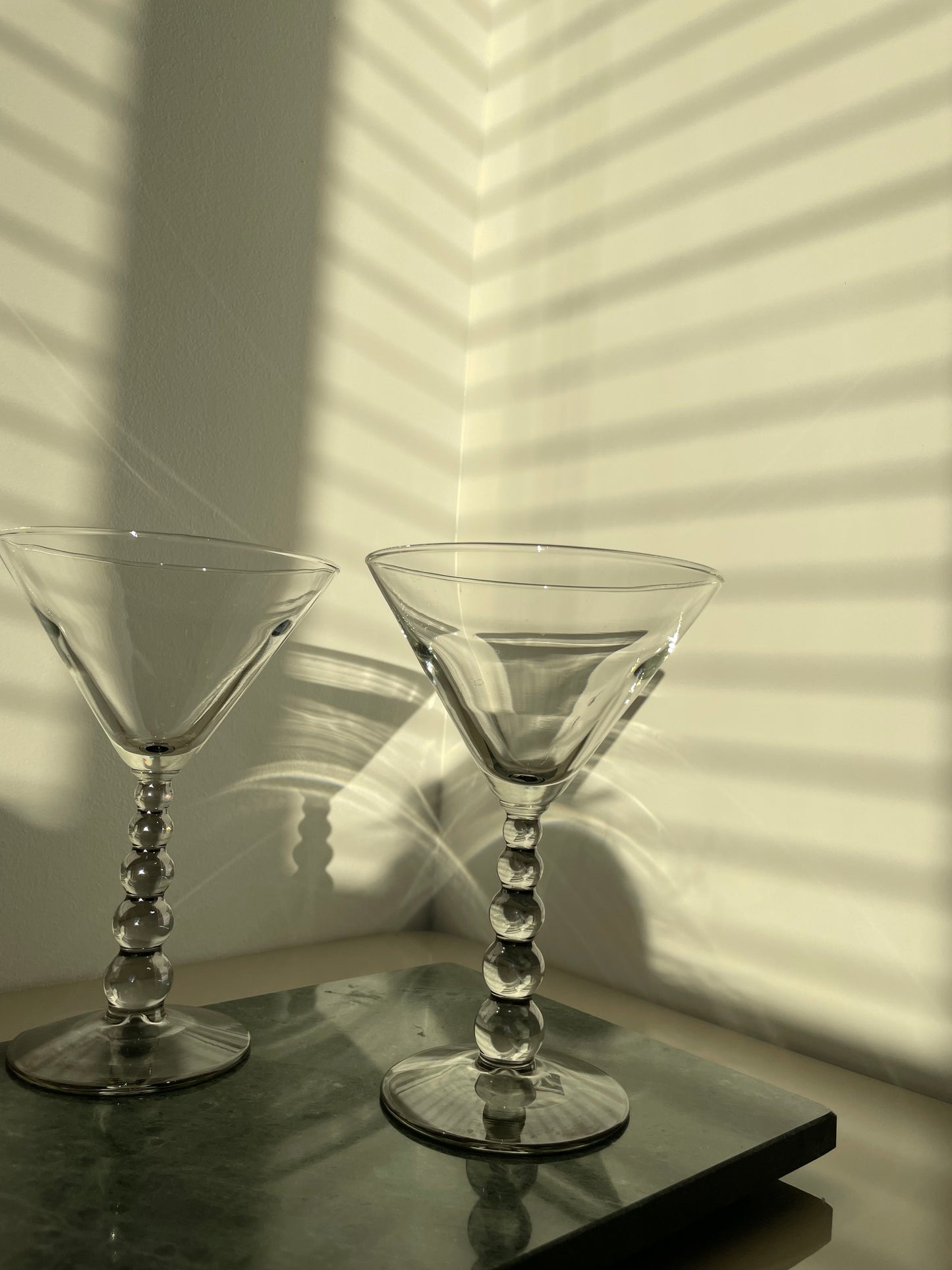 Set of two libbey martini glasses