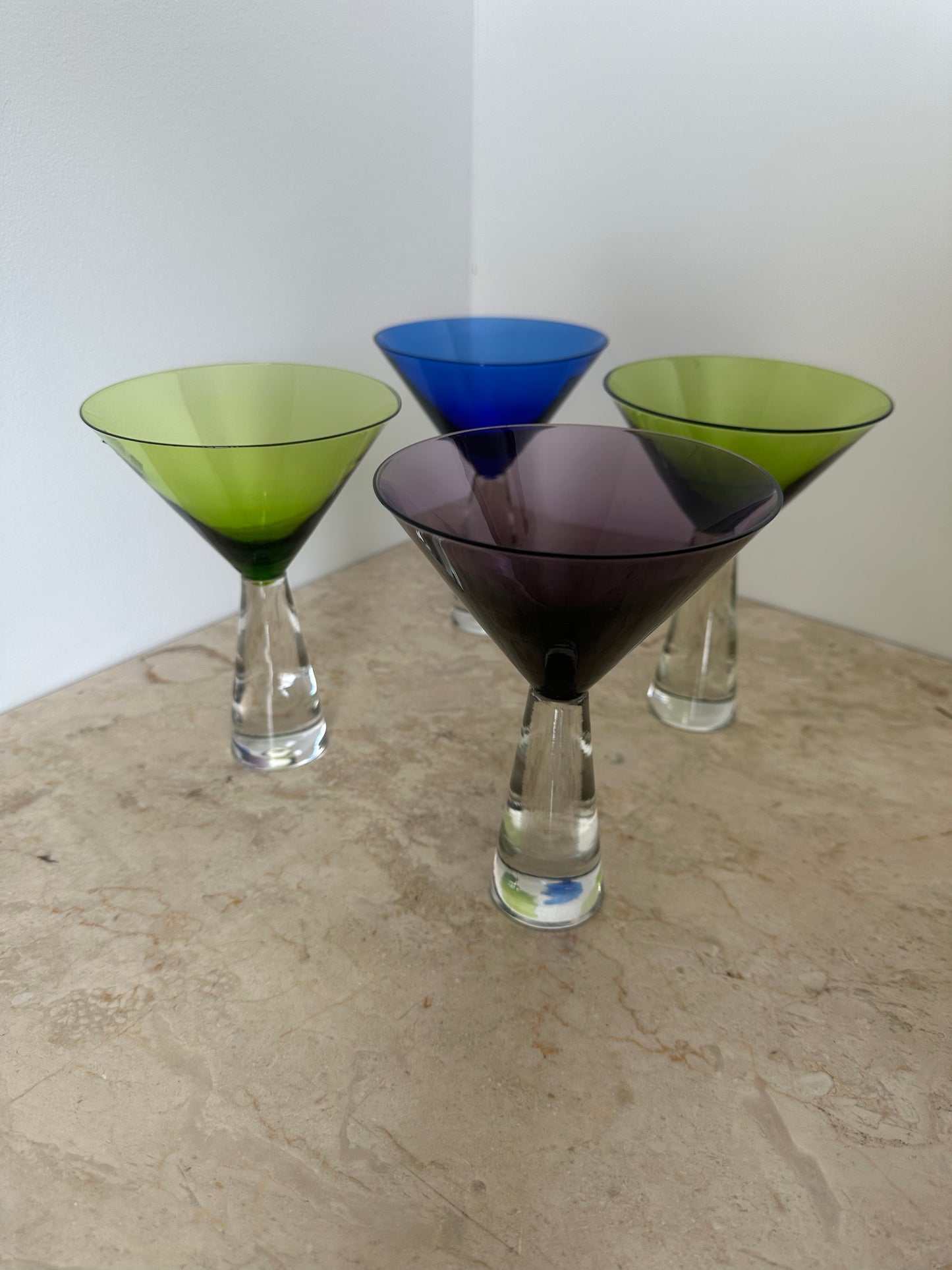 Vintage abstract martini glasses