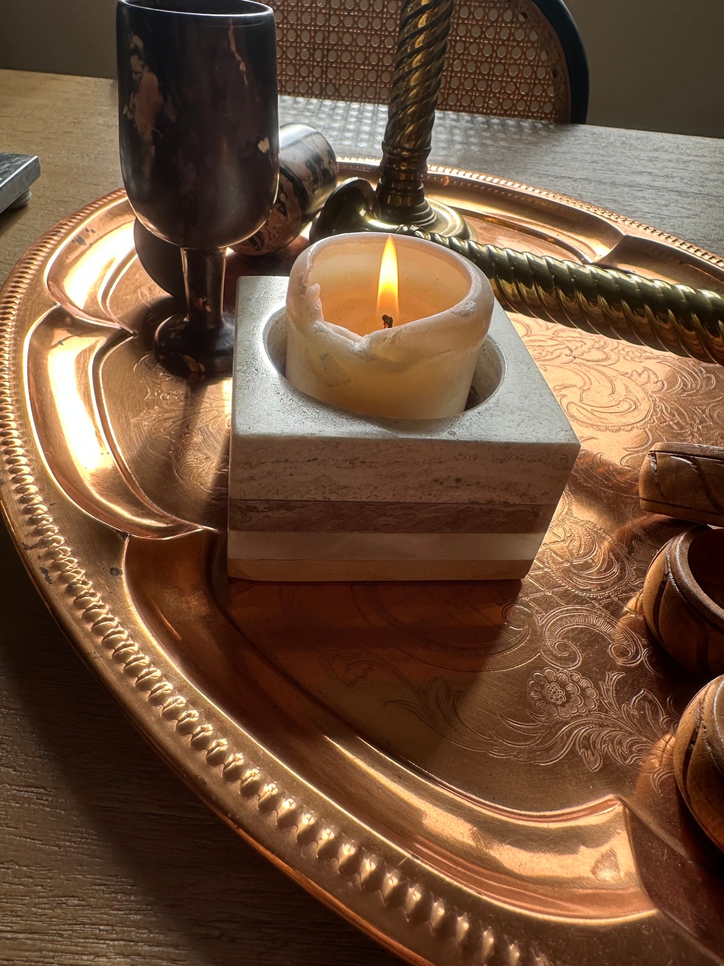 Stone candleholder