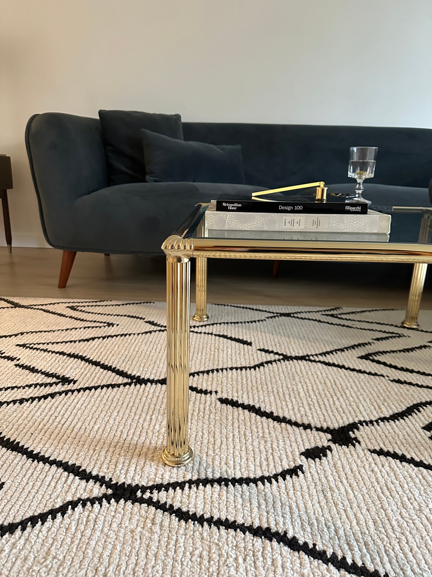 Vintage Hollywood Regency brass coffee table