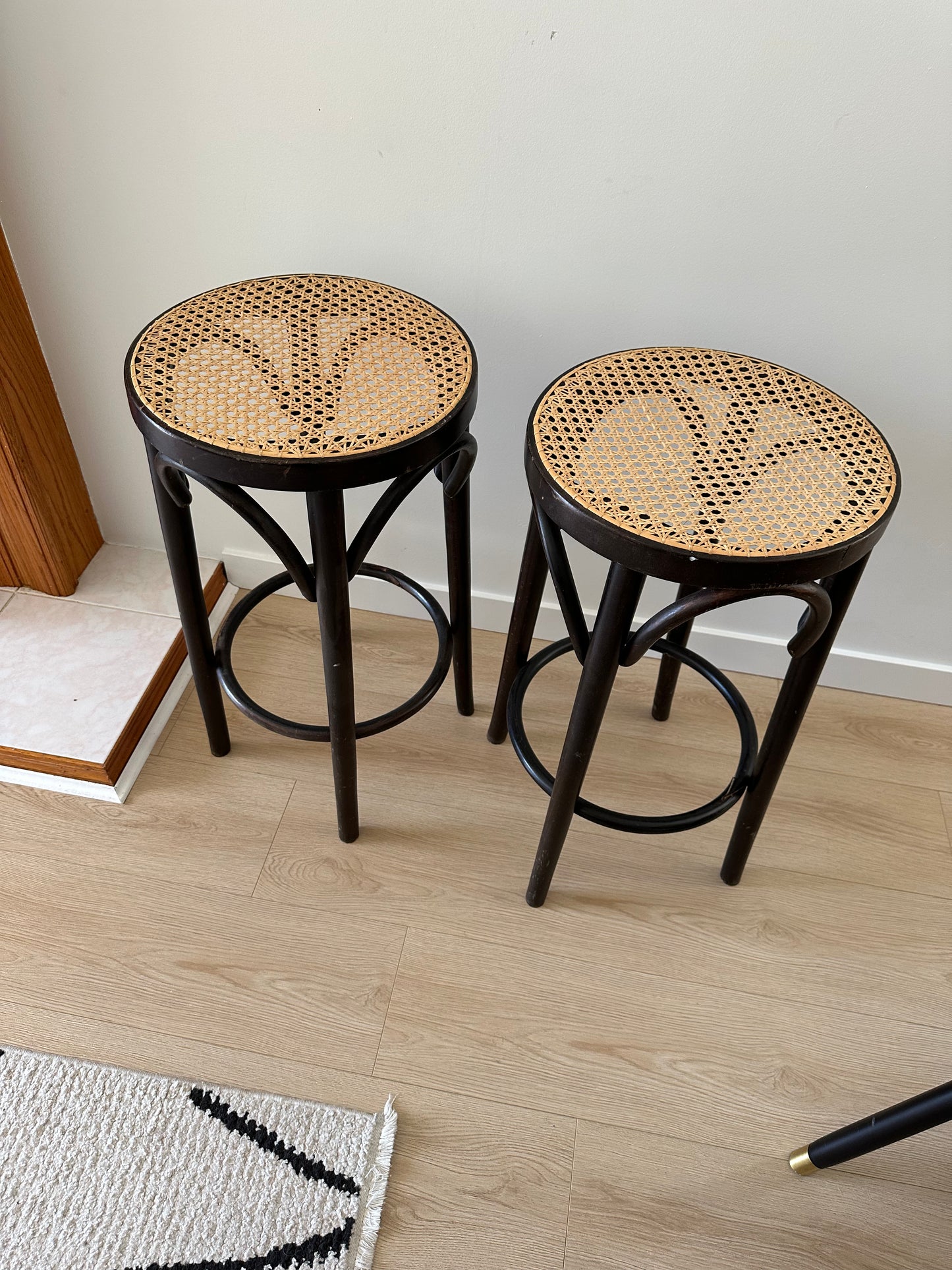 Cane bar stools