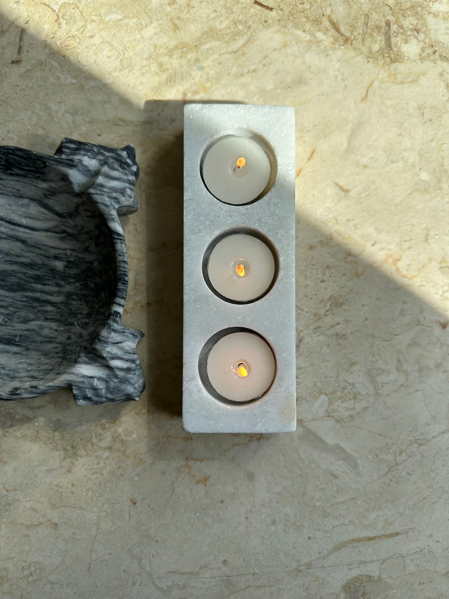 Stone tealight holder