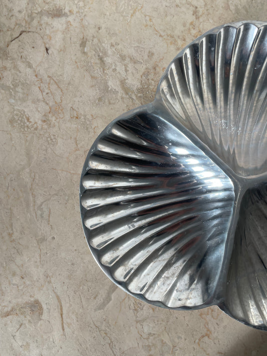 Large silver shell plate