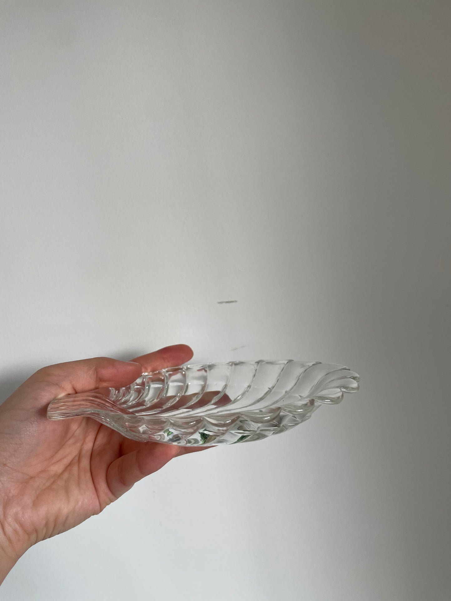 Vintage glass  shell dish