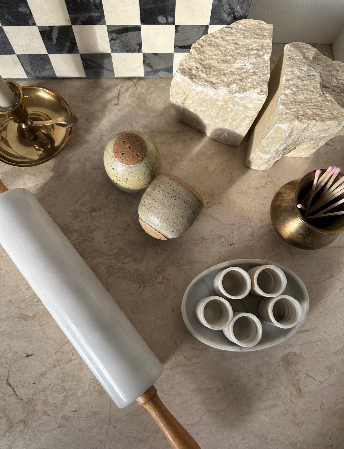 Marble rolling pin