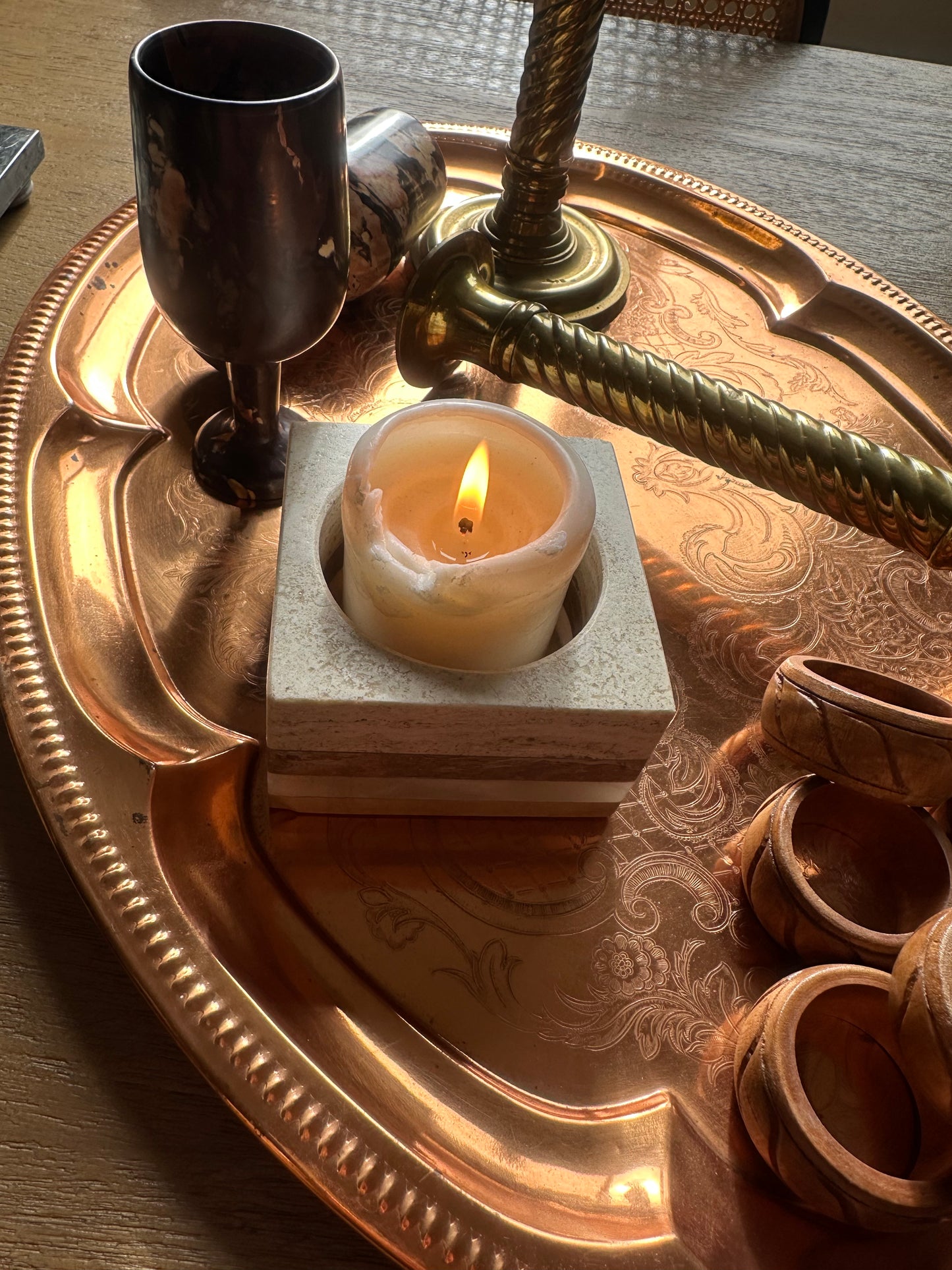 Stone candleholder