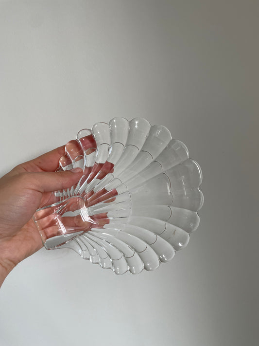 Vintage glass  shell dish