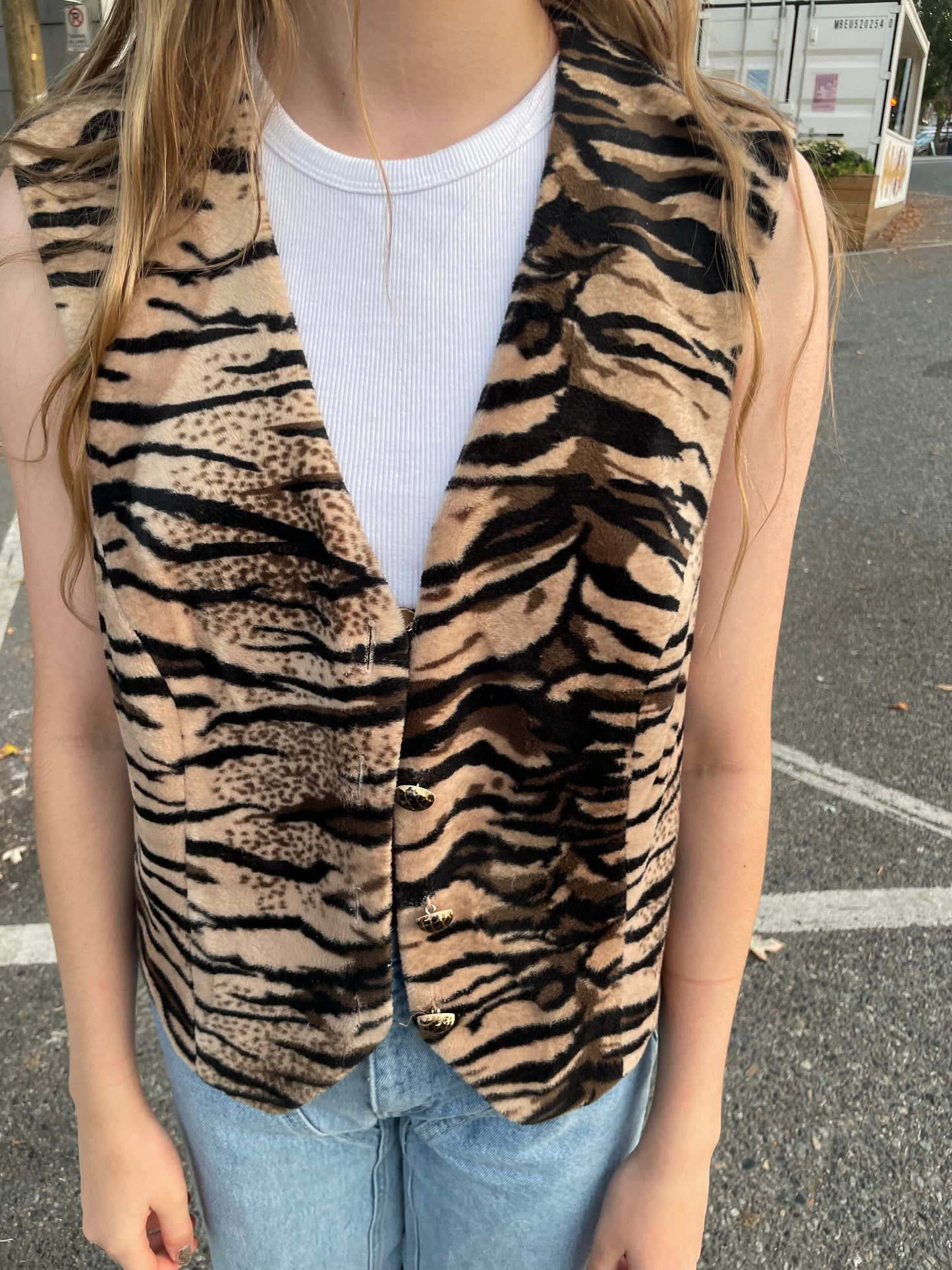 Tiger print vest