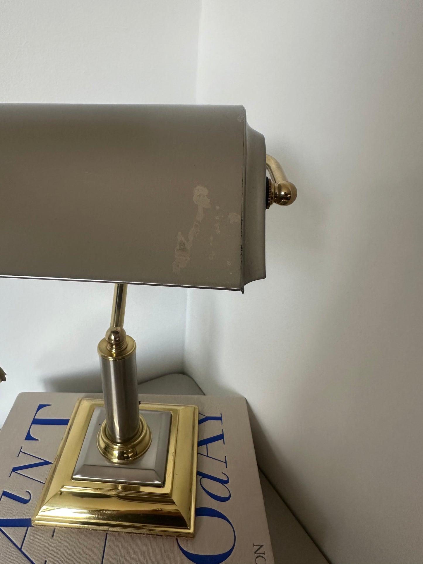 Silver and gold bankers lamp