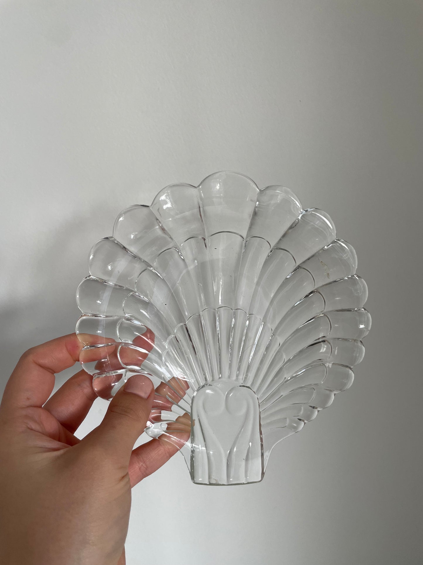 Vintage glass  shell dish